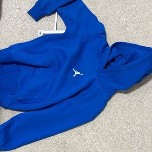 Blue Hoodie with White Logo
